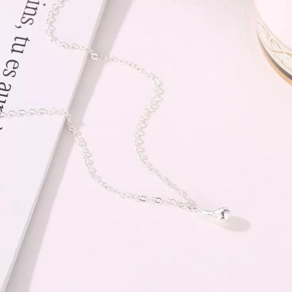 Silver Water Drop Necklace - Picture 3 of 4